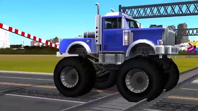 Police Cars Cartoons for Children | Monster Trucks Crushing Cars | Police Cars Chasing Monster Truck