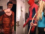 Spiderman vs Venom In Real Life Superhero Movie Spiderman goes black spiderman Pink SPIDER