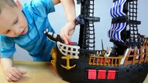 FISHER PRICE IMAGINEXT BLACKBEARDS LAIR SKULL AND CROSSBONES SHARK BITE PIRATE SHIP - UNB