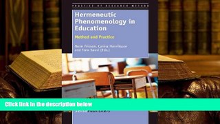 Read Online  Hermeneutic Phenomenology in Education: Method and Practice Pre Order