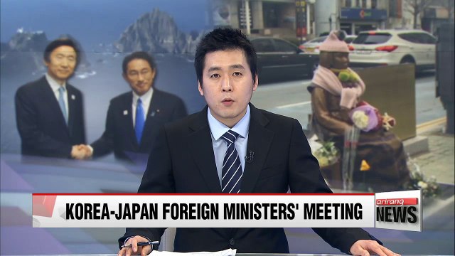 Foreign ministers from S. Korea and Japan meet for first time since diplomatic row over so-called comfort woman statue in front of Japanese consulate in Busan