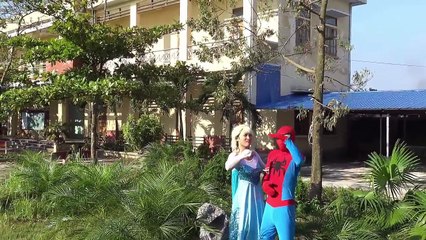 Spiderman vs Joker kidnap Frozen Elsa blackmail Fun Superheroes movie in real life