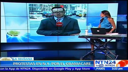 Continúan protestas en Nueva York por probable abolición del ‘Obamacare’ con la llegada de Trump