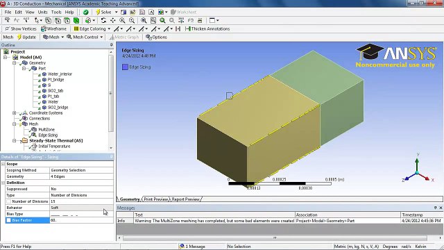 Cornell ANSYS- 3D Conduction, Mesh