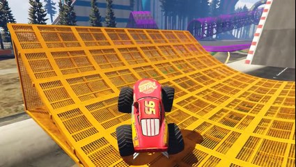Lightning McQueen Monster Truck and Spiderman in Fun Cars Cartoon for Kids and Nursery Rhy