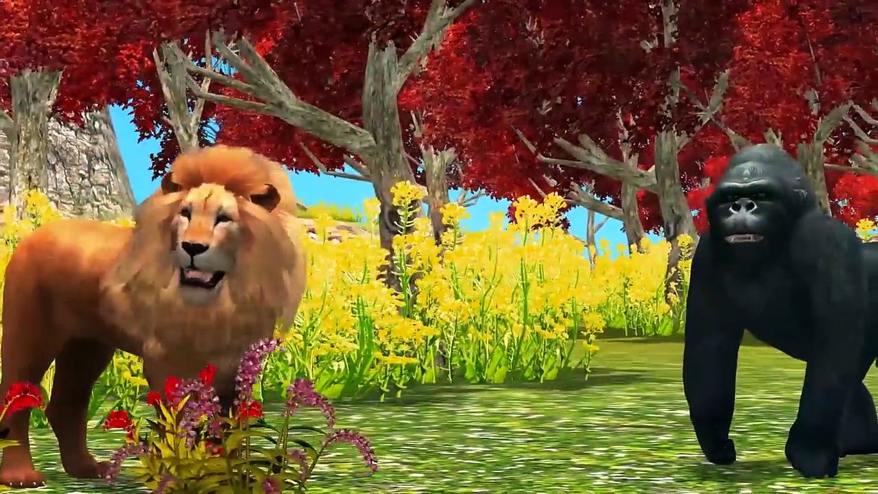 Crazy Gorilla Vs Crazy Dinosaur Finger Family Nursery Rhymes Collection | Finger Family