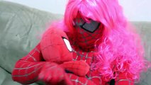 Spiderbaby Poo Colored Balls w/ Spider Girl & Spiderman vs Joker and Elsa Poo Prank Superhero IRL
