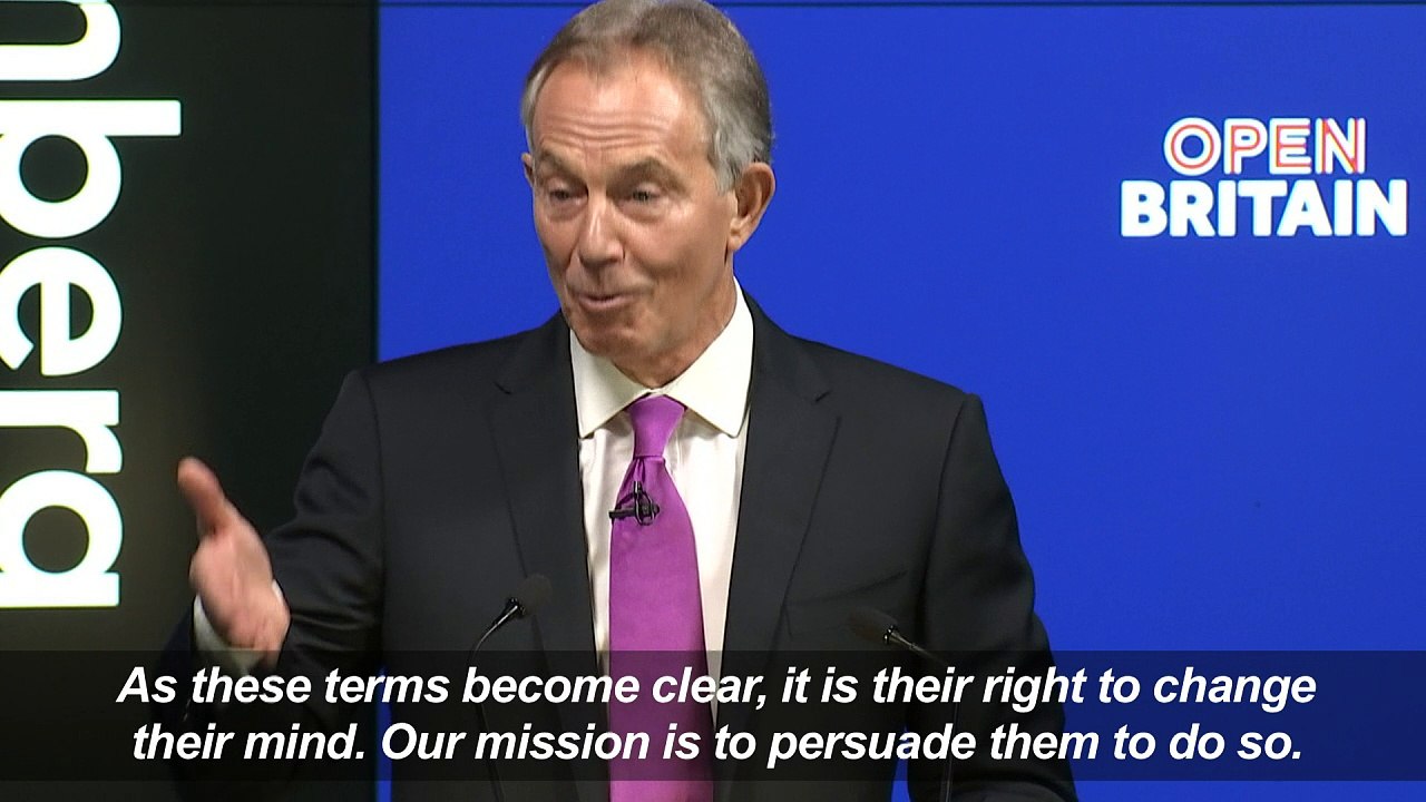 Blair urges pro-EU Britons to 'rise up' against Brexit