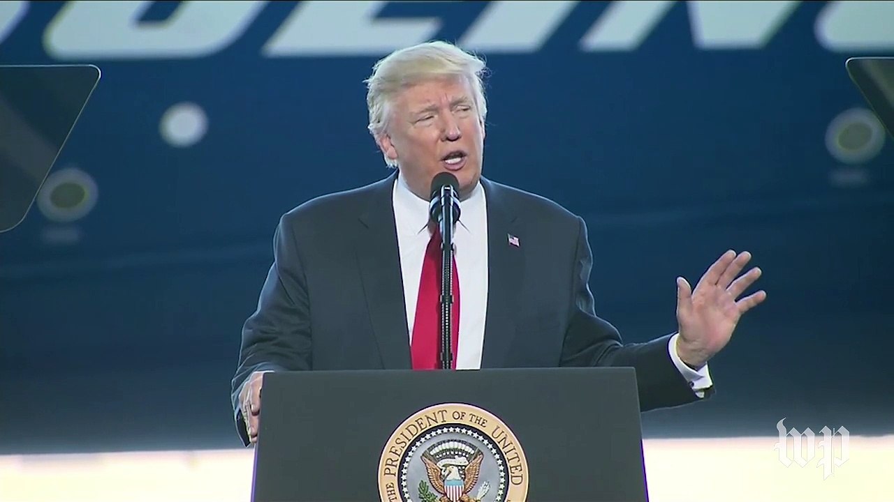 Trump promises focus on jobs, lower taxes in speech at Boeing factory