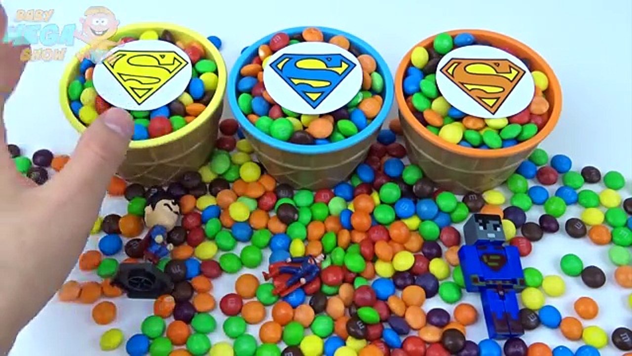 Ice Cream Cups Stacking Candy Skittles Surprise Toys Superman Marvel Avengers Superheroes