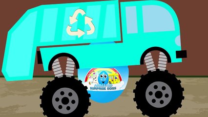 Garbage Trucks Teaching Colors - Learning Basic Colours Video for Kids