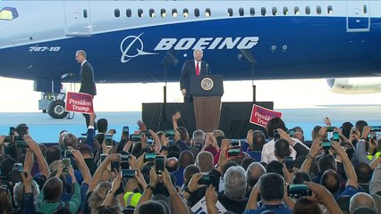 Trump talks jobs during visit to Boeing plant
