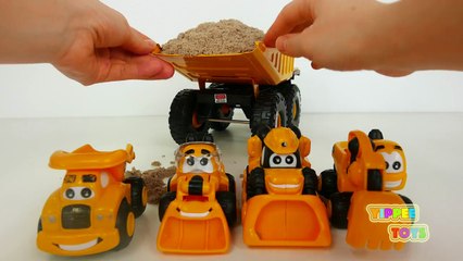 Construction Toy Vehicles for Kids Working in Dirt Trucks for Children