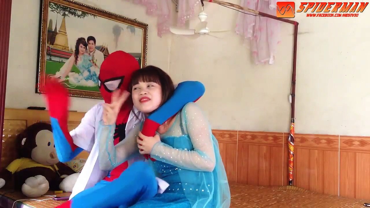 Spiderman & Frozen Elsa vs Joker Fart Prank w Anna Frozen Superhero Fun in Real Life