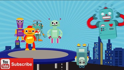 Five Little Robots Jumping On The Bed | Nursery Rhymes For Kids | Kids Song