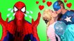 Frozen Elsa Kissing Captain America-! w_ Spiderman, Pink Spidergirl Mermaid, Ariel, Joker & Candy
