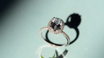 Myraygem:Aquamarine engagement ring with diamond,Solid 14k White gold promise ring, Art Desc antique