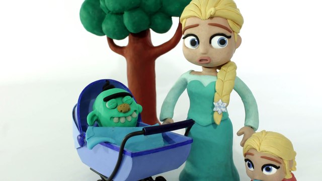 FROZEN ELSA BABY IS MISSING - Spiderman Frozen Elsa Superhero Prank Videos Play Doh Stop Motion[1]