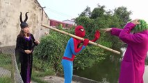 Pranks Joker vs Spiderman drown boat Frozen Elsa vs Catwomen Fun Superheroes in real life