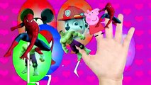 Hulk Peppa pig and Spiderman Finger Family song for kids collection Nursery Rhymes lyrics