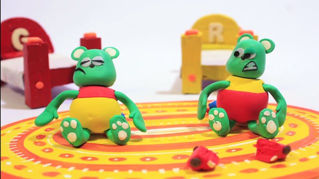 Happy Bears in English - The Twins Break the Toy ❤️ Gummy Bear Play Doh Cartoon Stop Motion