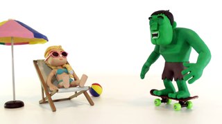 Hulk falls in love with Elsa   Play Doh Frozen Animation ¦ Frozen Play Doh Cartoon Stop Motion