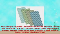 DII Design Imports Lake House Checks Kitchen Towel Set of 4 Size 18 X 28 100 Cotton 08f9fbd1