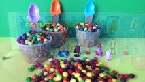 Skittles Surprise Eggs Ice Cream Cupcakes Surprise Toys | Peppa Pig Disney Frozen Hello Kitty