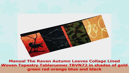 Manual Raven Autumn Leaves Collage Lined Tapestry Tablerunner TRVN72 125x72 Multi 54a4f83e