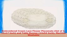 Embroidered Cream Lace Flower Placemats Set of 4 11x17 Inch and Table Runner 14x54 3b098432