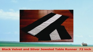 Black Velvet and Silver Jeweled Table Runner  72 inch 21f7744d