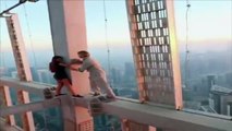 Stunning Russian model slammed for death-defying photoshoot on one of the world's tallest skyscrapers Dubai
