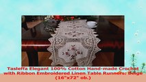 Tasleffa Elegant 100 Cotton Handmade Crochet with Ribbon Embroidered Linen Table ea1b5df2