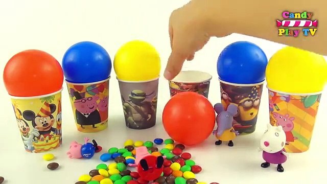 Globos Sorpresa Tazas | Aprender los Colores con Globos Para Niños | Color de Globo | de la Jalea de Un