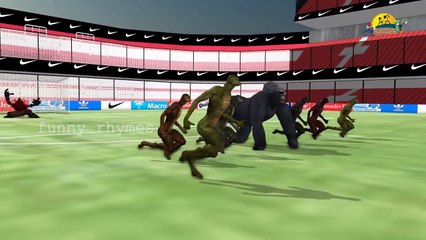 Dinosaurs Vs Gorillas Football Funny Game 3d Animals Compilation Short Movie HD