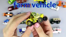 LEARN VEHICLE NAMES with Toy Cars Trucks & Bus – Educational Toddlers Kids ESL