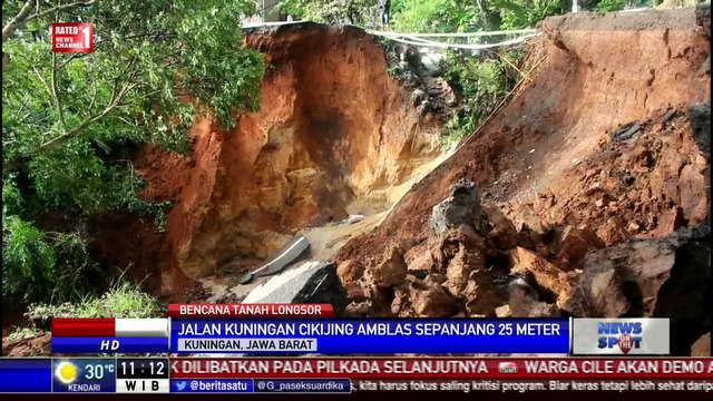 Kementerian PUPR Mengecek Kondisi Jalan Akibat Longsor di Kuningan