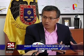 Se observan nuevas grietas y hundimientos en By-pass 28 de Julio