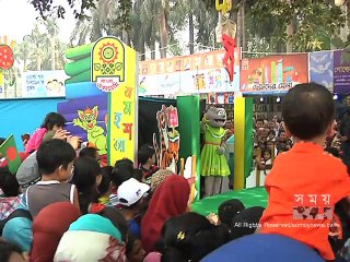 গ্রন্থমেলায় শিশুপ্রহরে শিশু-অভিভাবকদের উপচেপড়া ভিড়