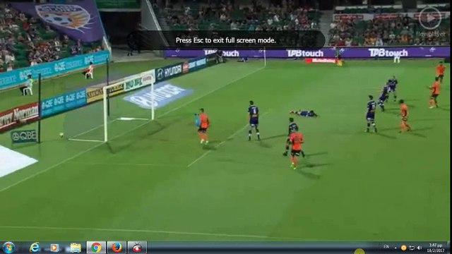 Ingham Goal - Perth Glory vs Brisbane Roar 1-2 18.02.2017 (HD)
