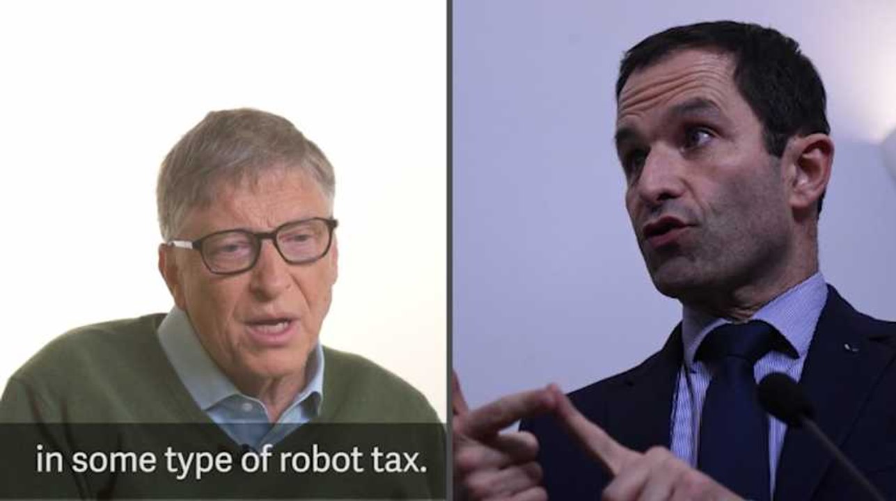 Benoît Hamon peut compter sur Bill Gates pour défendre sa proposition de taxer les robots