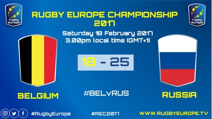 REPLAY BELGIUM / RUSSIA - RUGBY EUROPE CHAMPIONSHIP 2017 - Vidéo Dailymotion