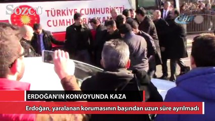 Erdoğan'ın konvoyunda kaza