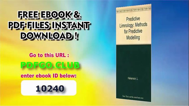 Predictive Limnology_ Methods for Predictive Modelling