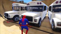 COLORS POLICE BUS WITH COLORS POLICEMAN SPIDERMAN WHEELS ON THE BUS FOR CHILDS RHYMES SONGS FOR KIDS