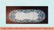 Table Runner Embroidered with Victorian Blue Roses on Ivory Fabric Size 44 x 15 inches 1b9e93ee
