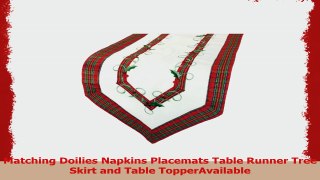 Xia Home Fashions Tartan Ribbon Embroidered Christmas Table Runner 15Inch by 72Inch 9c0047ba