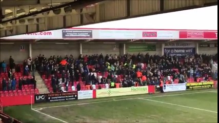 Yeovil fans fighting eachother in the stands vs Cheltenham!