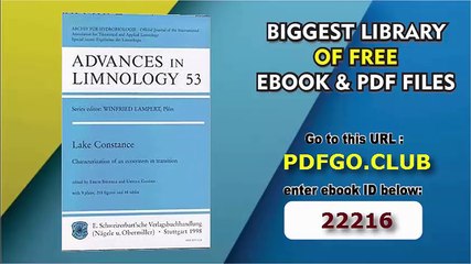 Advances in Limnology, Heft 53