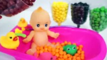 Baby Doll Bath Time M&Ms Chocolate Candy Learn Colors Clay Slime Surprise Toys